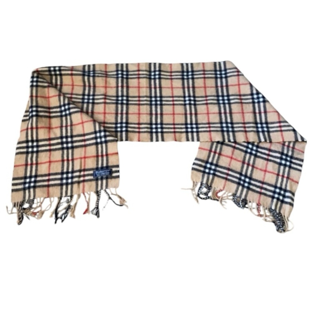Vintage Burberry Nova Check Lambswool Scarf (M) - Picture 2 of 6